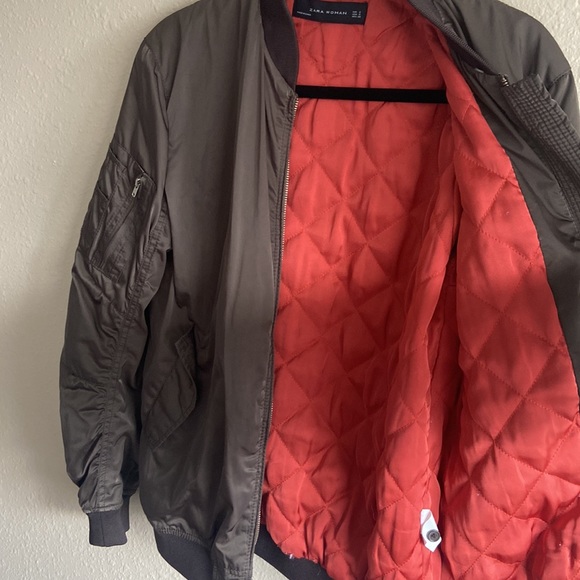 Zara bomber jacket faux fur collar S - Picture 5 of 5